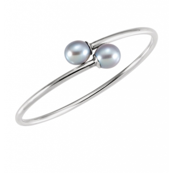 Jewelry - Sterling Silver Grey Pearl Flexible Bracelet